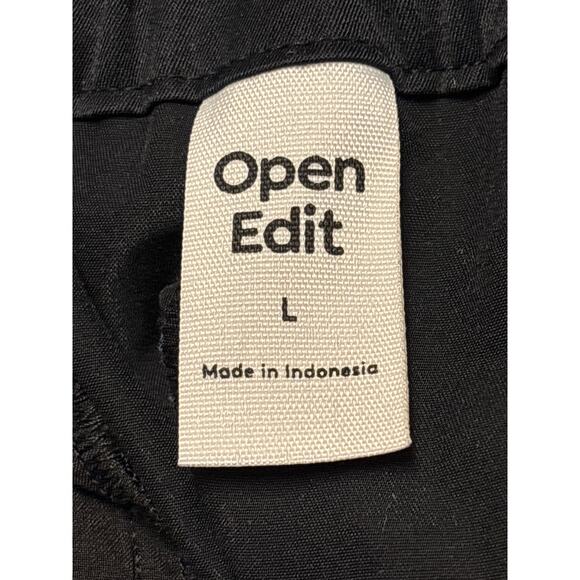 Open Edit NWOT Twill Cargo Pants Size L Baggy Drawstring Hem Casual Whimsygoth - Picture 6 of 8